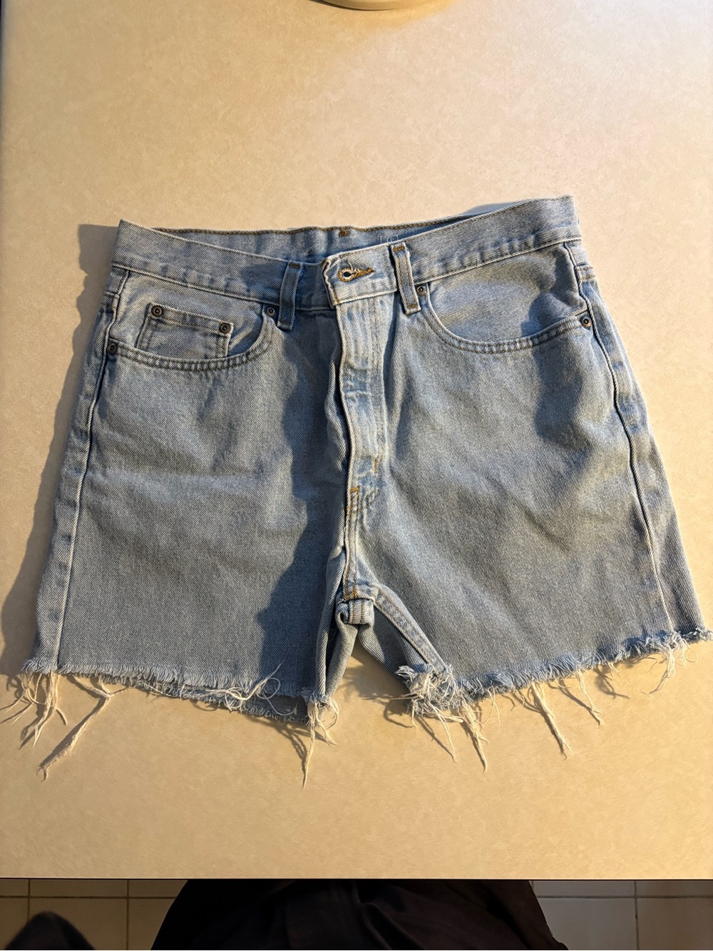George Light Blue Denim Cutoff 4” Shorts